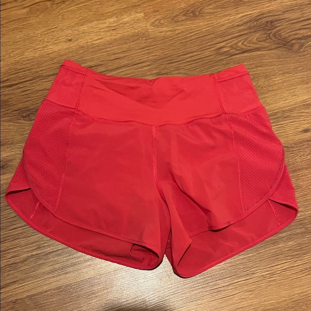 Lululemon Athletica Red Athletic Shorts